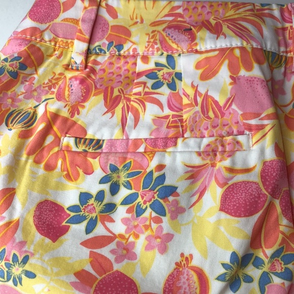Talbots Tropical Floral Perfect Crop Pants Pink Orange Yellow Women’s Curvy 6 - Picture 6 of 12